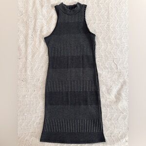 High Neck Ribbed Mini Dress